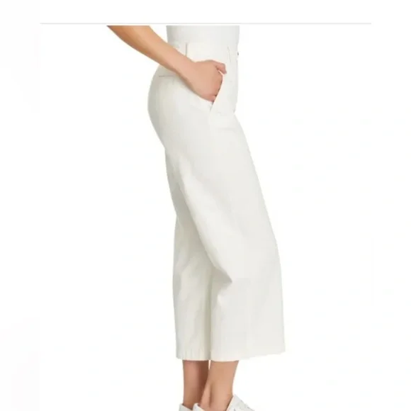 Ella Moss Women’s Wide Leg Crop Pants Cream Size 8 - Picture 12 of 12